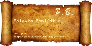 Polevka Bonifác névjegykártya